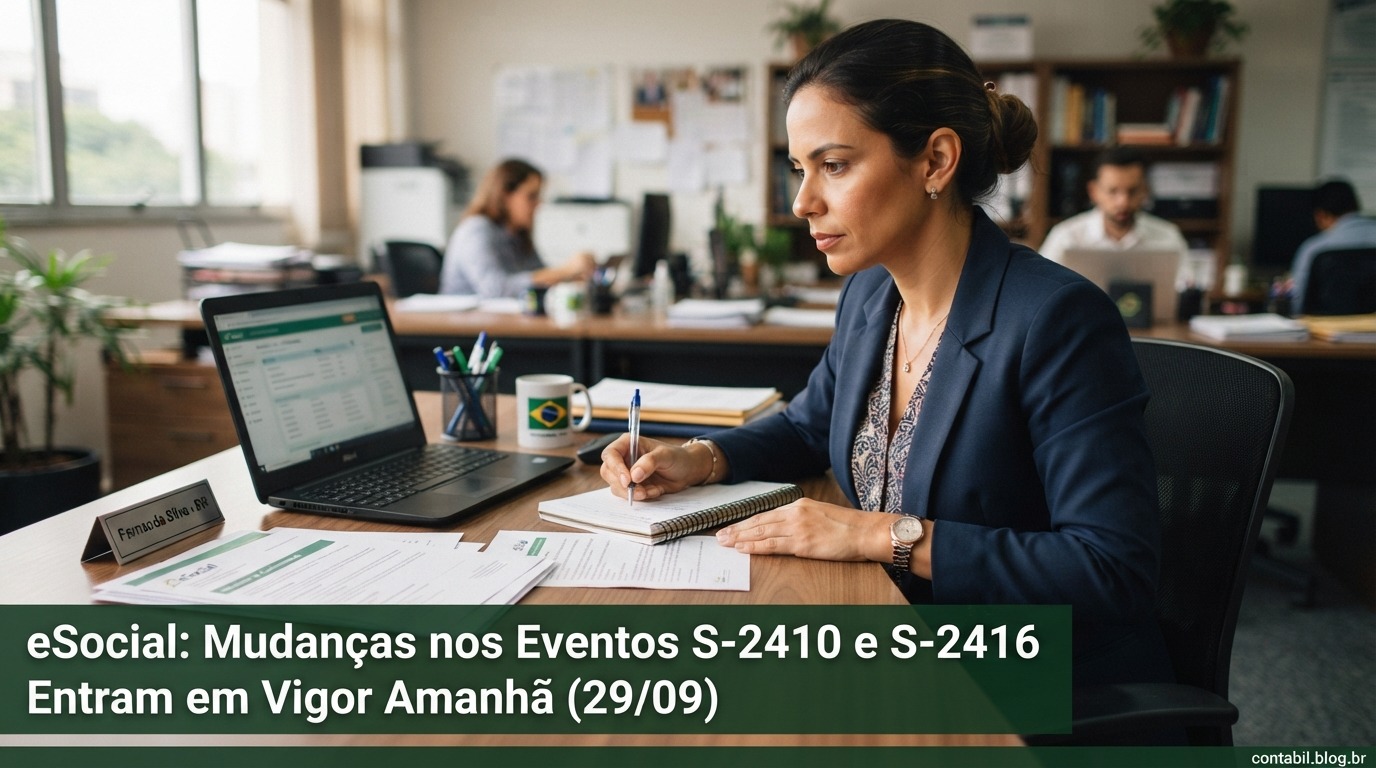 eSocial: Mudanças nos Eventos S-2410 e S-2416 Entram em Vigor Amanhã (29/09)