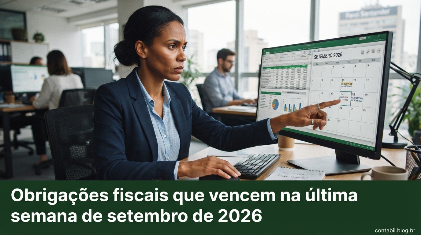Obrigações fiscais que vencem na última semana de setembro de 2026